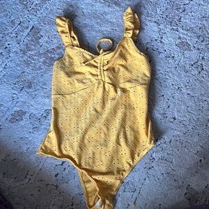 Yellow Ruffled body suit